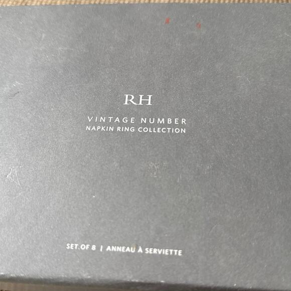NIB Restoration Hardware Brushed Brass Number Napkin Rings Collection - Picture 2 of 3